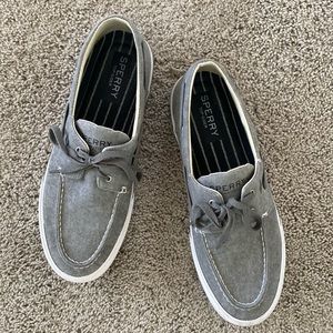 Gray Sperry Top Sider Boat Shoes